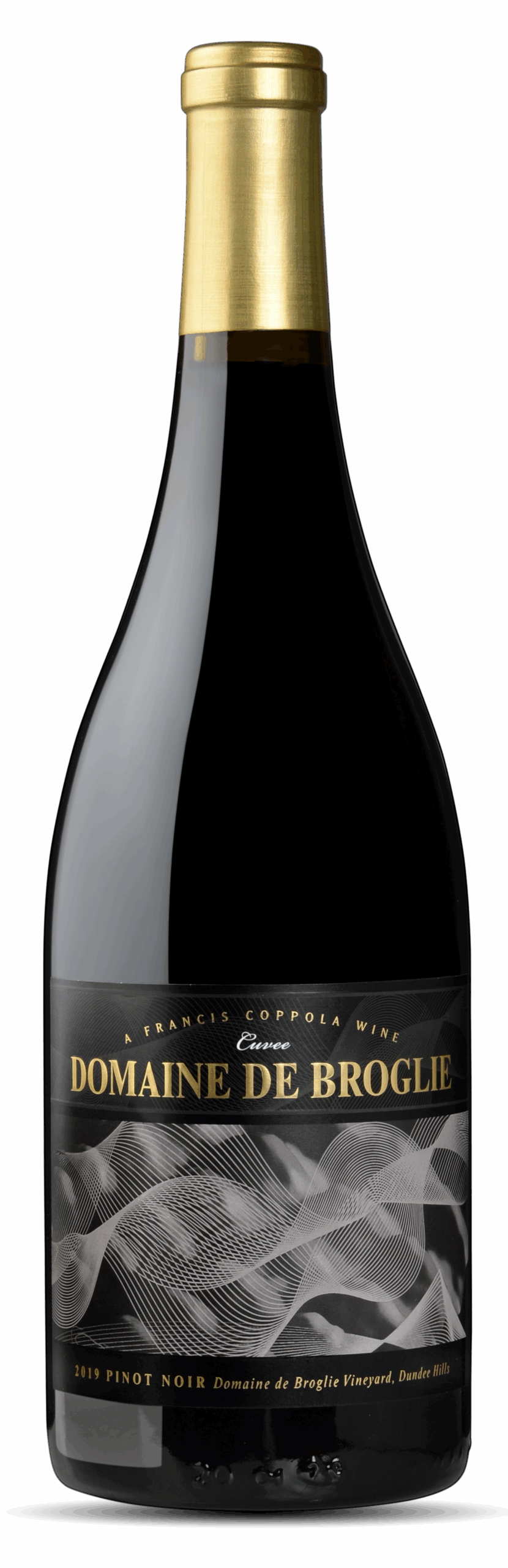 Bottle of 2019 Cuvée Pinot Noir. Domaine Lumineux.