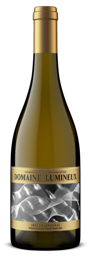 Bottle of Domaine Lumineux 2021 Chardonnay.