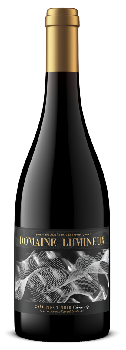 Bottle of 2021 Domaine Lumineux Clone 114 Pinot Noir