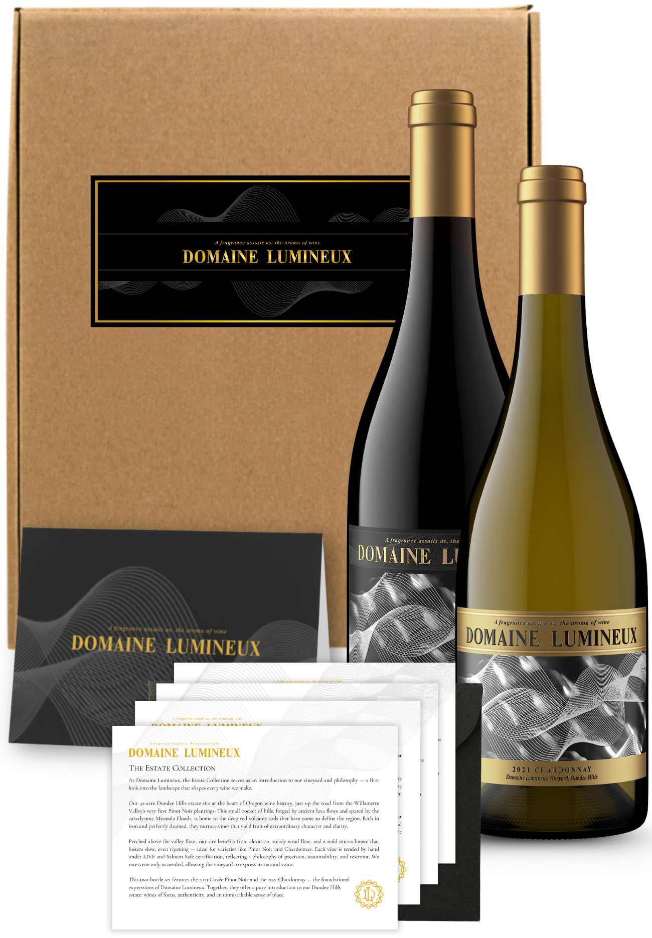 Domaine Lumineux Estate Wine Gift Collection with Pinot Noir and Chardonnay