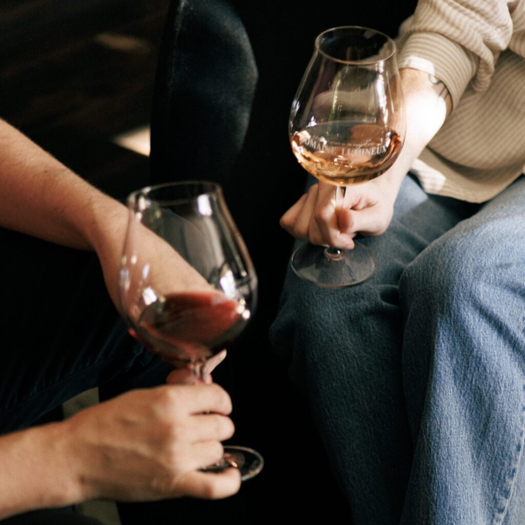 Domaine Lumineux wine in the glass.